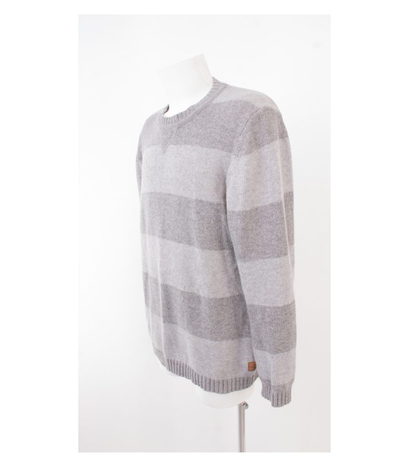 Better Rich Herren Pullover Gestreift Rundhals Mix Gr. XL Grau Wolle – Foto 3
