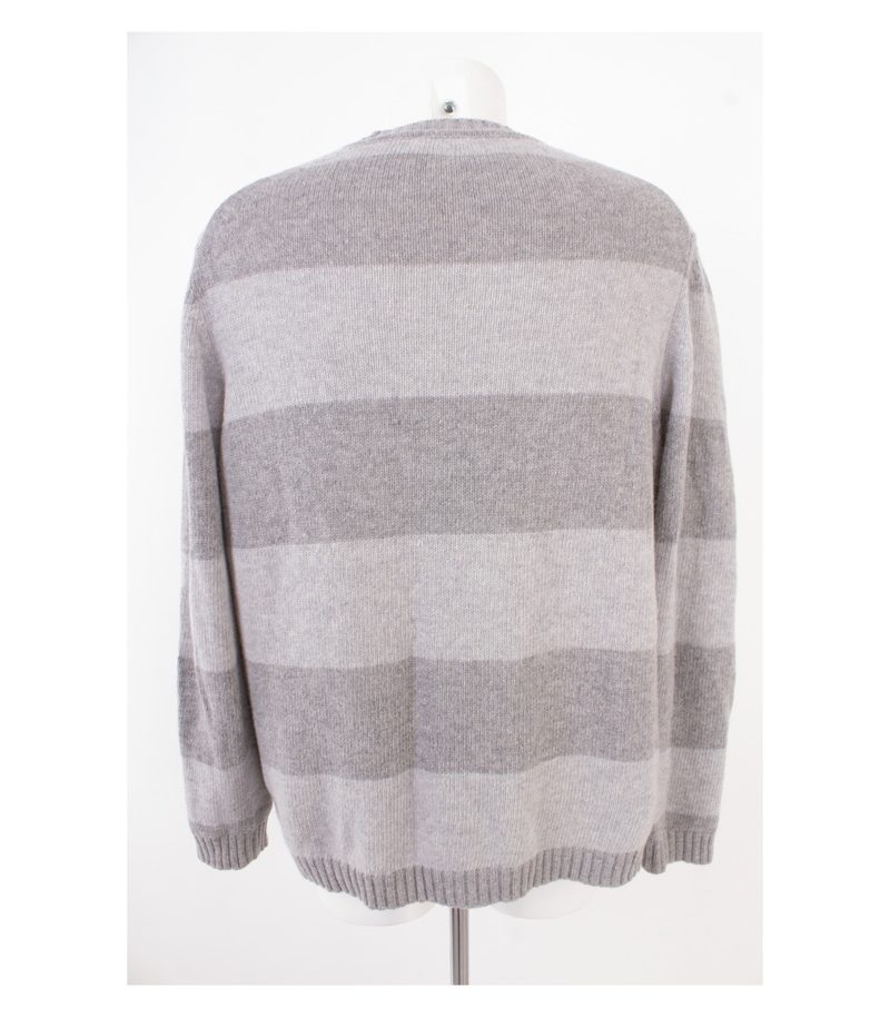 Better Rich Herren Pullover Gestreift Rundhals Mix Gr. XL Grau Wolle – Foto 5