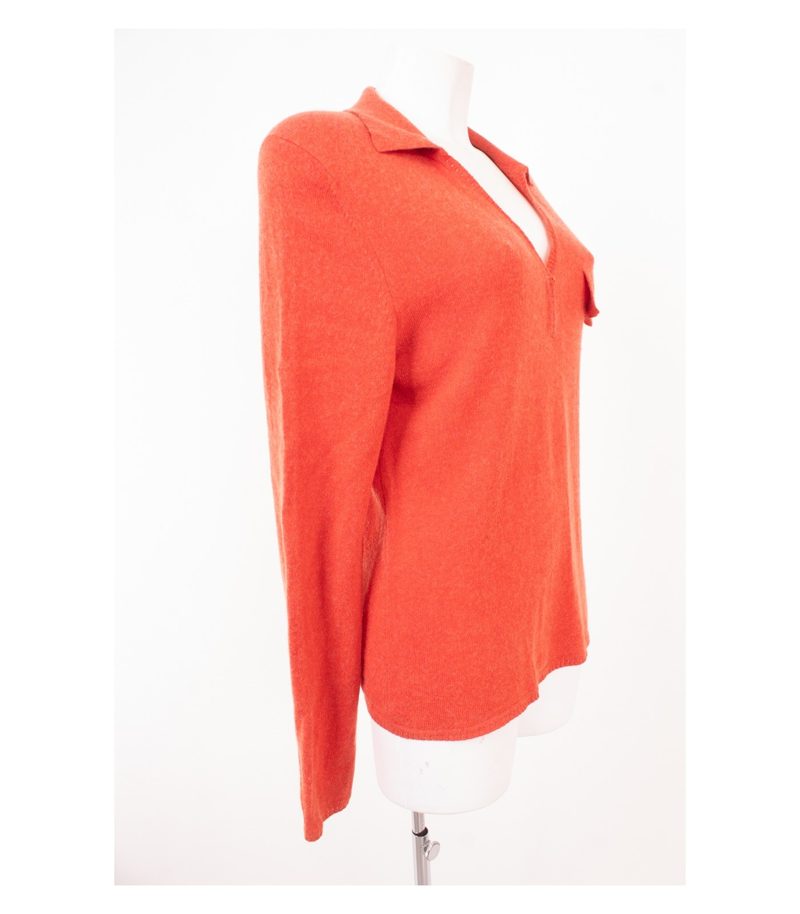 Eric Bompard Damen Pullover 30% V-Ausschnitt Kragen Gr. XL 70% Kaschmir Seide – Foto 2