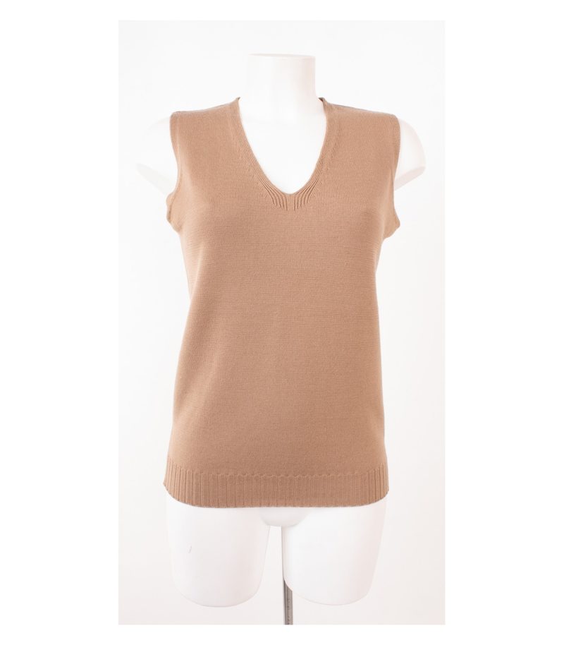 Madeleine Damen Twinset Strickjacke + Pullunder 100% Gr. 36/38 Beige Wolle – Foto 5