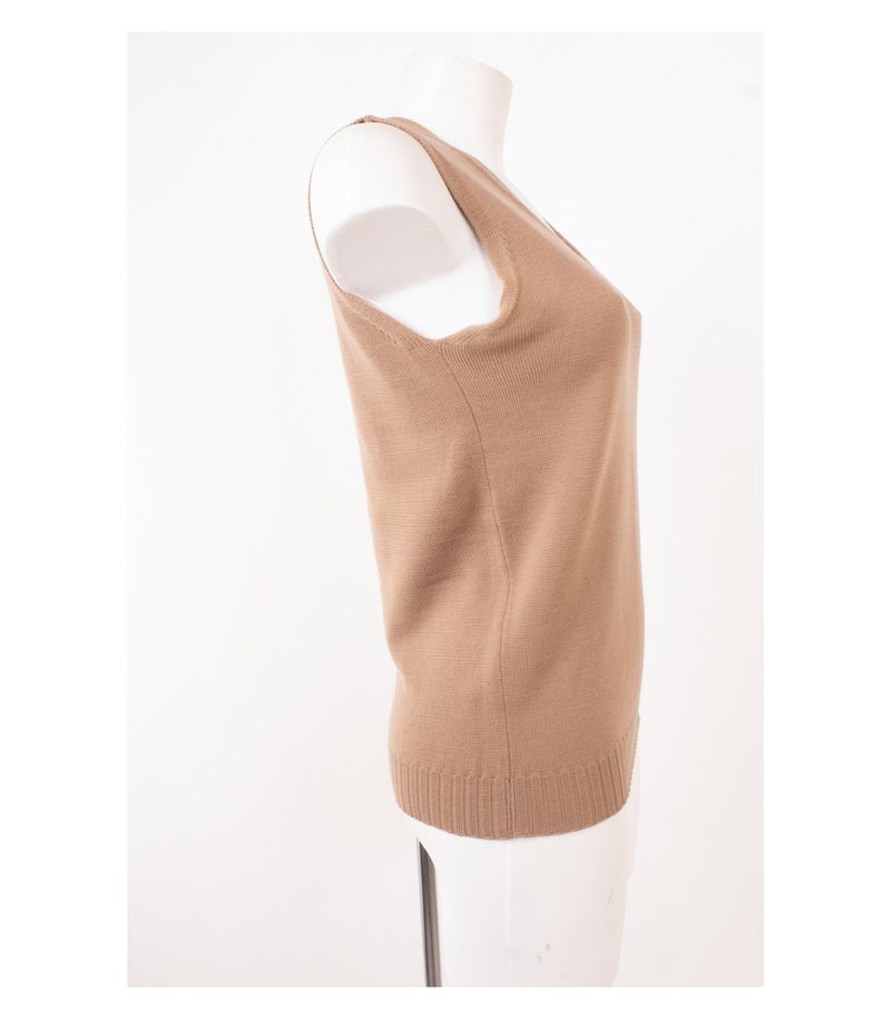 Madeleine Damen Twinset Strickjacke + Pullunder 100% Gr. 36/38 Beige Wolle – Foto 6
