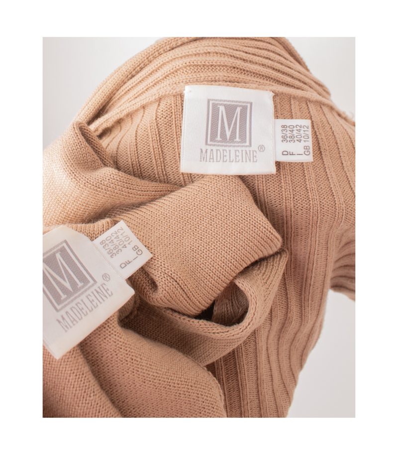 Madeleine Damen Twinset Strickjacke + Pullunder 100% Gr. 36/38 Beige Wolle – Foto 9