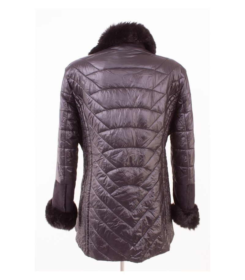 BiBA Damen Winterjacke Steppjacke Kunstfellkragen Warm Gr. 46 Schwarz – Foto 4