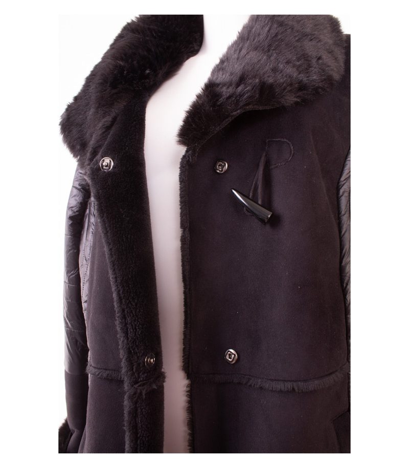 BiBA Damen Winterjacke Steppjacke Kunstfellkragen Warm Gr. 46 Schwarz – Foto 5