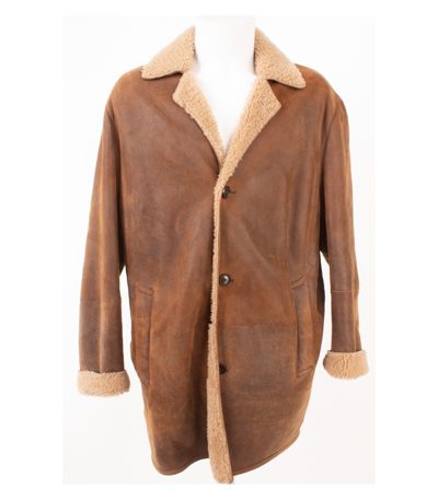 Pearlwood Herren Mantel – Leder-Shearling/Lammfellmantel – Gr. 54/XL Braun