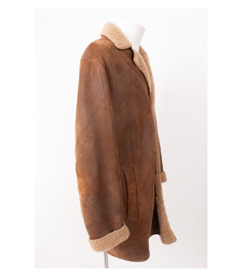 Pearlwood Herren Mantel – Leder-Shearling/Lammfellmantel – Gr. 54/XL Braun – Foto 2