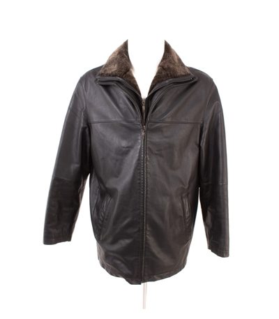Armand Thiery Herren Lederjacke Winter Gr. S Fellkragen Warm Schwarz Echtleder