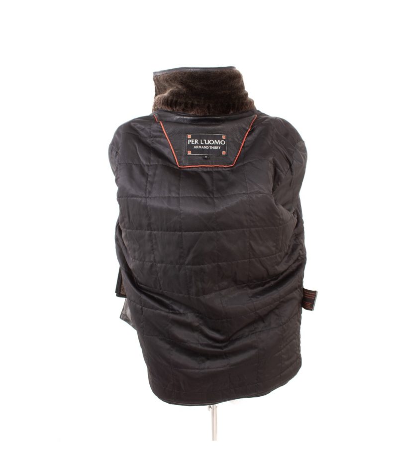 Armand Thiery Herren Lederjacke Winter Gr. S Fellkragen Warm Schwarz Echtleder – Foto 5