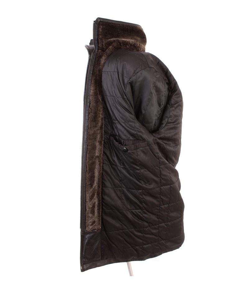 Armand Thiery Herren Lederjacke Winter Gr. S Fellkragen Warm Schwarz Echtleder – Foto 8
