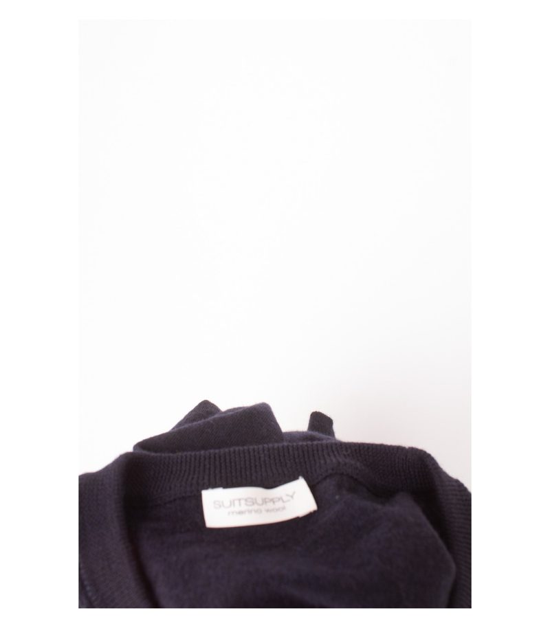 Suitsupply Damen Pullover Reine Merinowolle Feinstrick Rundhals Gr. M Blau Wolle – Foto 5