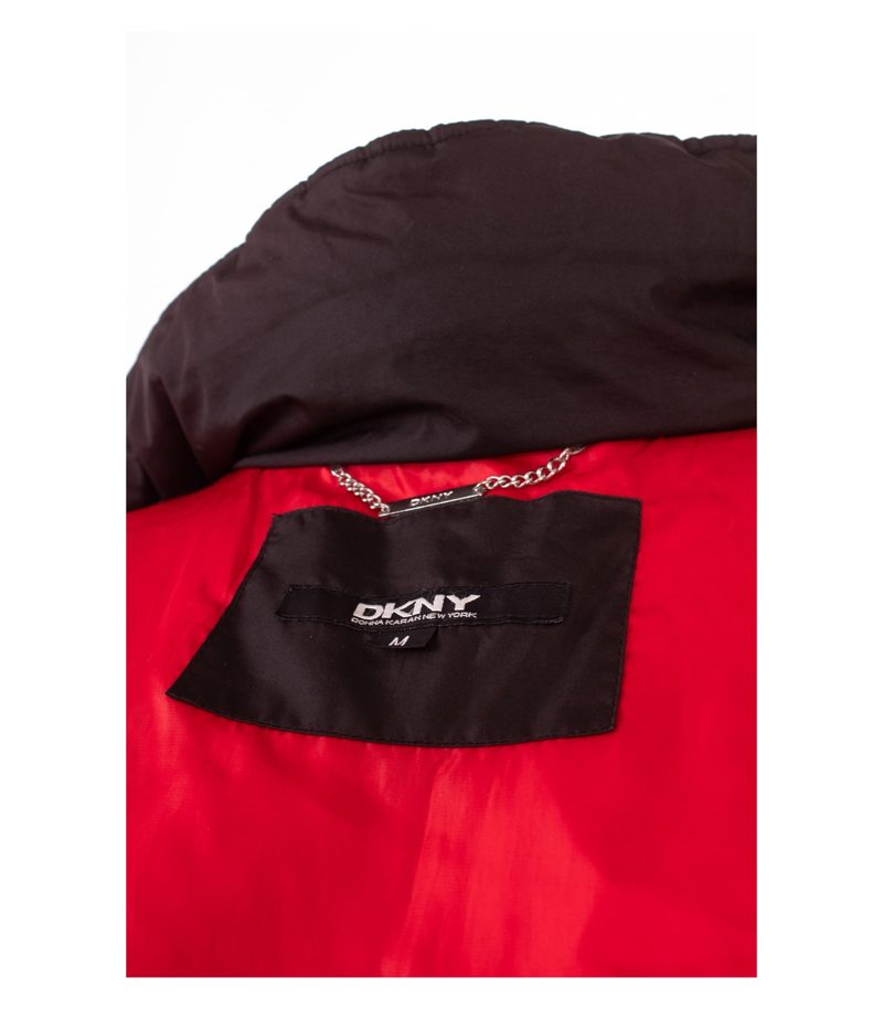 DKNY Damen - Mantel Wintermantel Jacke Kapuze Kunstfell Gr. M Braun Daunen – Foto 7