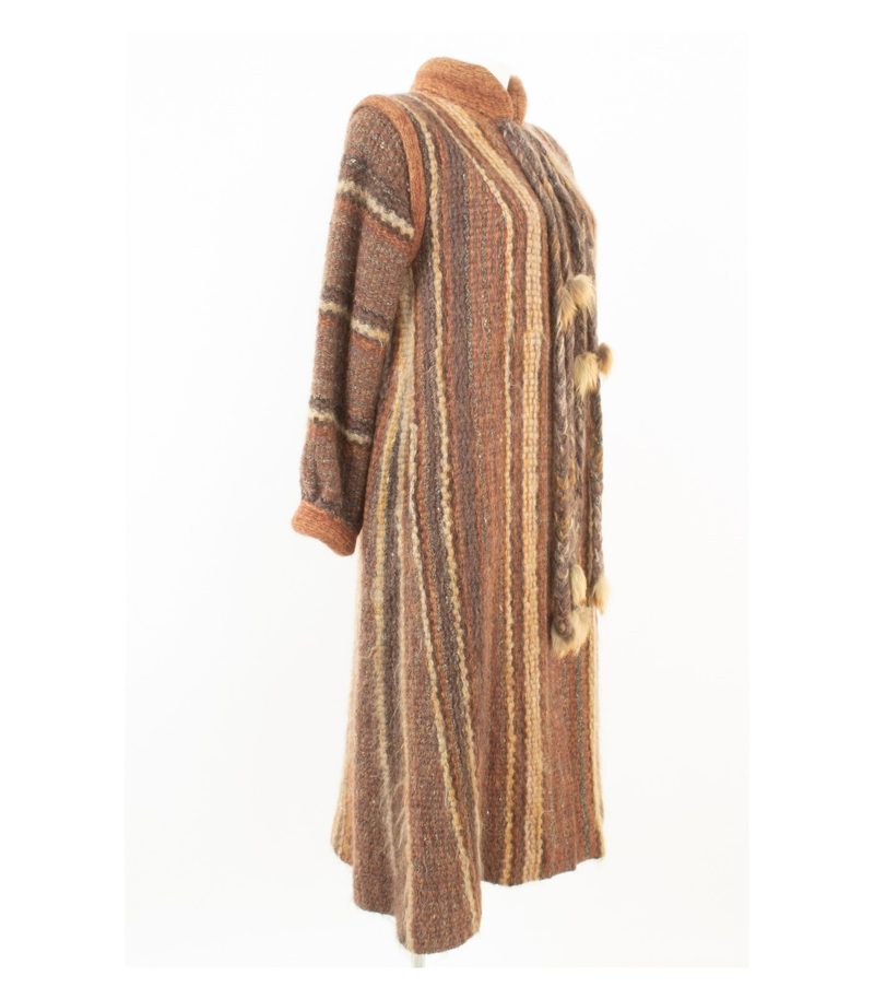 Kay Cosserat Damen Mantel Strickmantel Gr.EU38 Mohair Wolle Fuchs Pelz gefüttert – Foto 2
