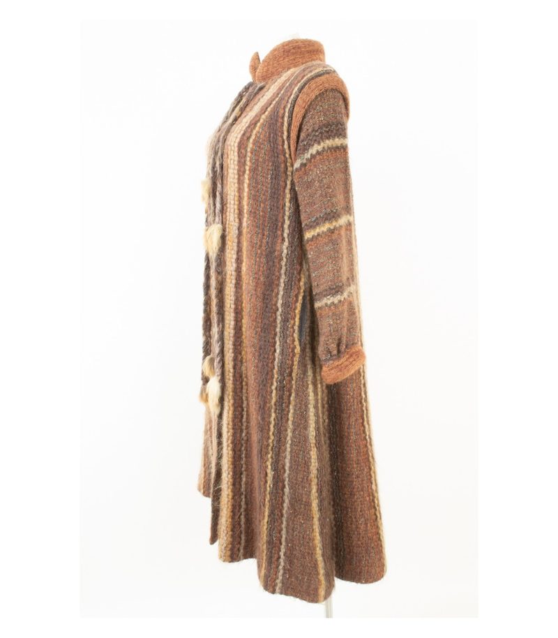 Kay Cosserat Damen Mantel Strickmantel Gr.EU38 Mohair Wolle Fuchs Pelz gefüttert – Foto 3