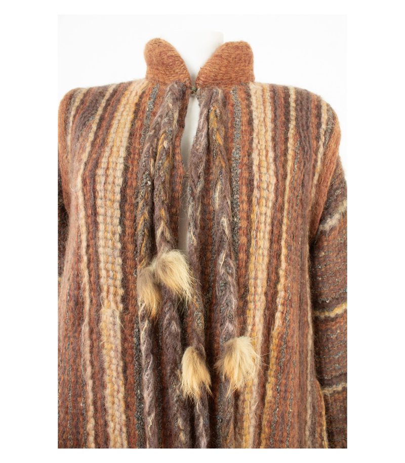 Kay Cosserat Damen Mantel Strickmantel Gr.EU38 Mohair Wolle Fuchs Pelz gefüttert – Foto 6