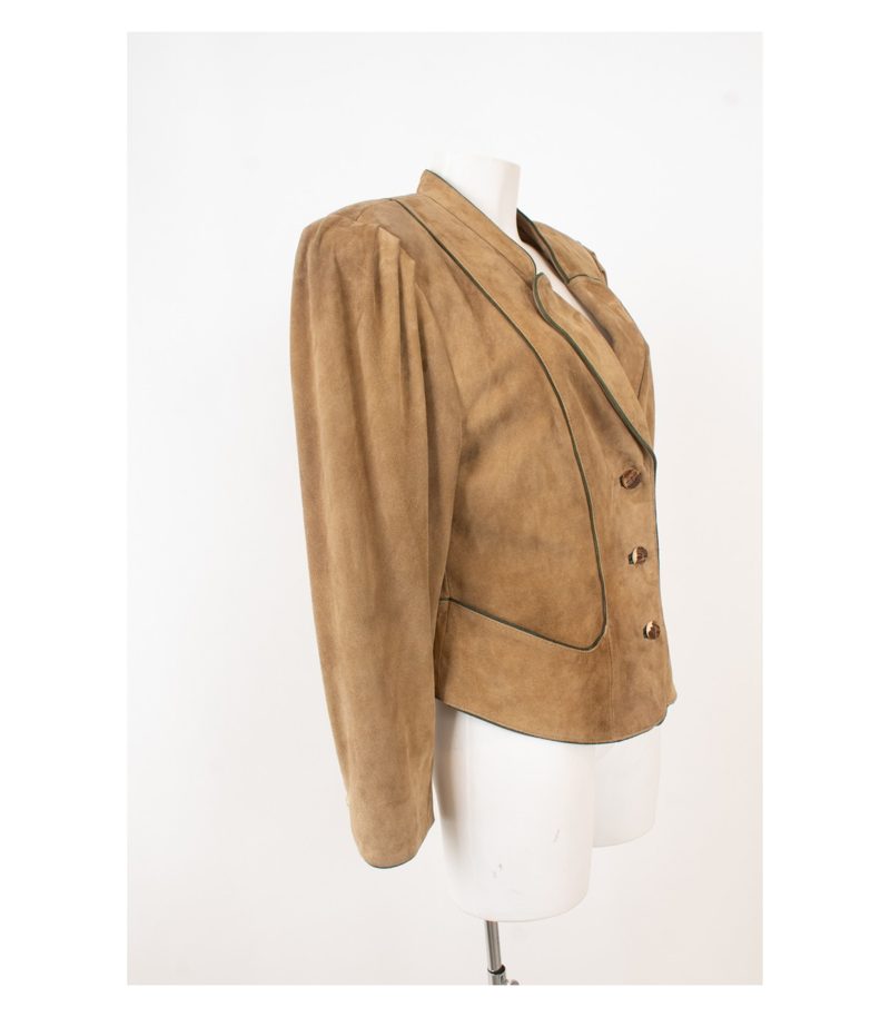 Meindl Damen Leder-Kostüm Trachten Hirschhorn Gr. 44 Veloursleder Braun – Foto 4