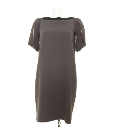 STEFANEL Damen Kleid Etuikleid Gr. M Grüngrau