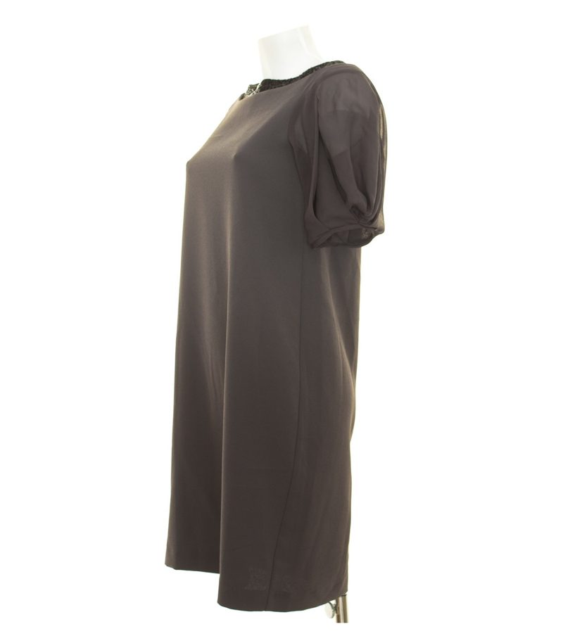 STEFANEL Damen Kleid Etuikleid Gr. M Grüngrau – Foto 2