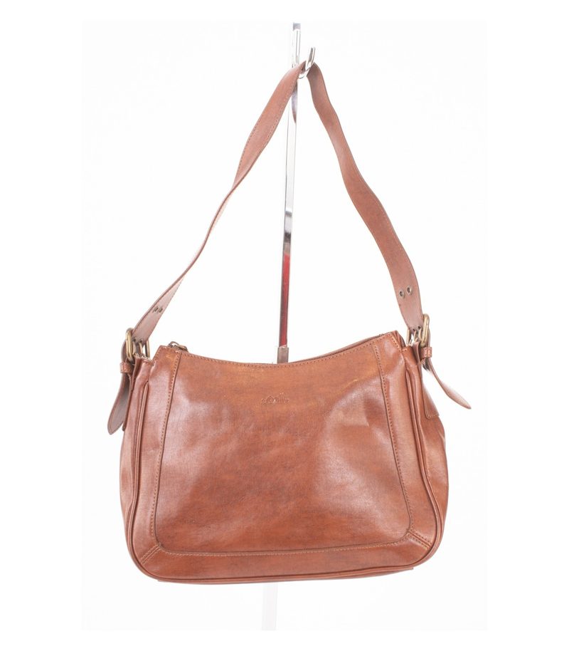 s.Oliver Damen Handtasche Optik Schultertasche Braun Leder – Foto 1