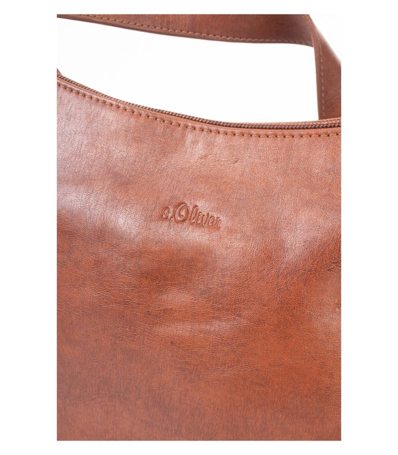 s.Oliver Damen Handtasche Optik Schultertasche Braun Leder – Foto 5
