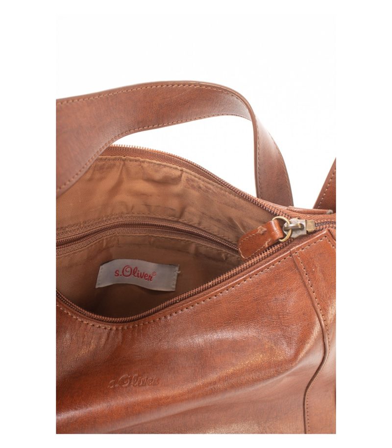 s.Oliver Damen Handtasche Optik Schultertasche Braun Leder – Foto 6