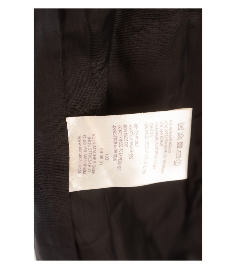 Schumacher Damen Blazer Gr.3 M Revers Schwarz Leder Wolle – Foto 9