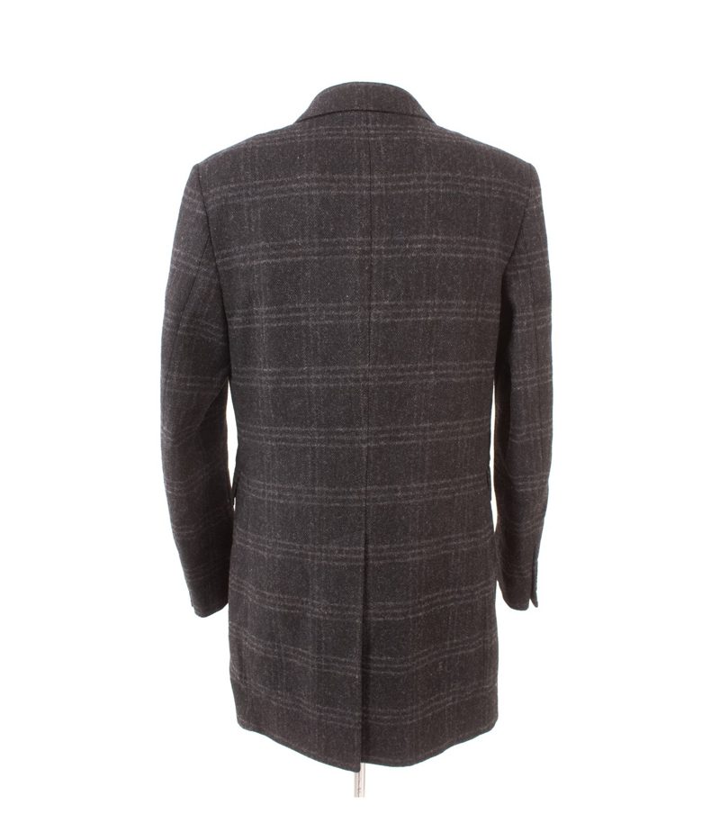 PS Paul Smith Herren Mantel Wollmantel Gr. M Anthrazit kariert Made in Portugal – Foto 4