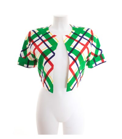 PETER KEPPLER Bolero Kurz-Blazer Seide Mehrfarbig Damen Gr. DE 40