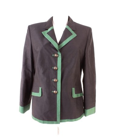 Bauer Damen Blazer Gr. 42 – 100 % SeideTrachtenstil Schwarz Grün