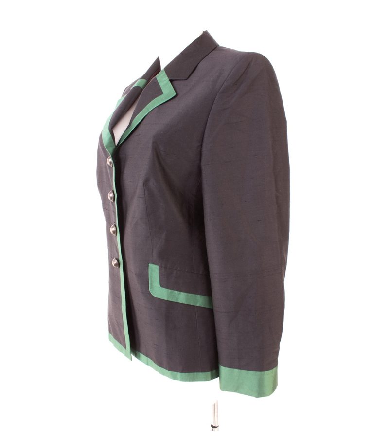 Bauer Damen Blazer Gr. 42 – 100 % SeideTrachtenstil Schwarz Grün – Foto 3