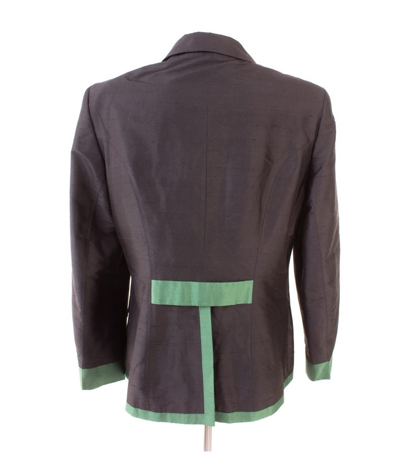 Bauer Damen Blazer Gr. 42 – 100 % SeideTrachtenstil Schwarz Grün – Foto 4