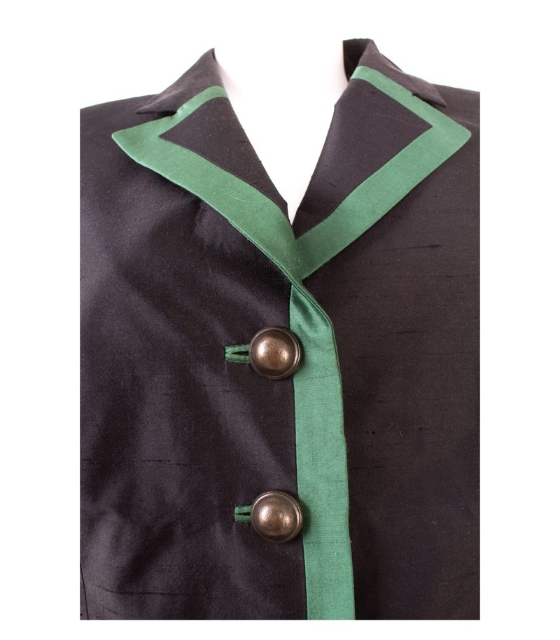 Bauer Damen Blazer Gr. 42 – 100 % SeideTrachtenstil Schwarz Grün – Foto 5