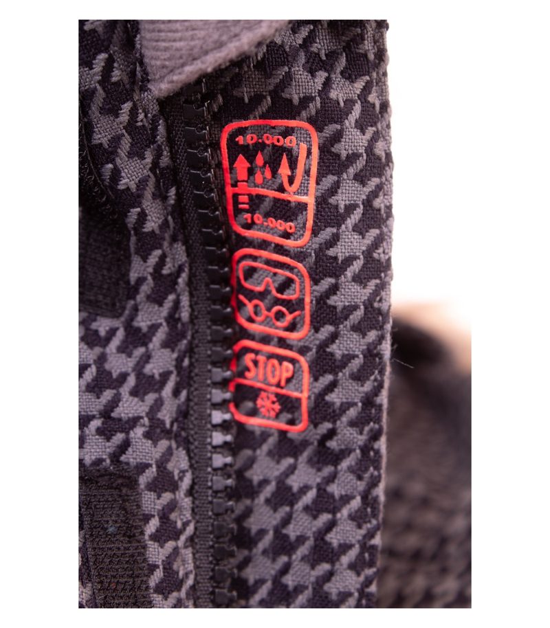 Ziener Skijacke Jungen Muster Details Kapuze Gr. 164 Grau Orange – Foto 7