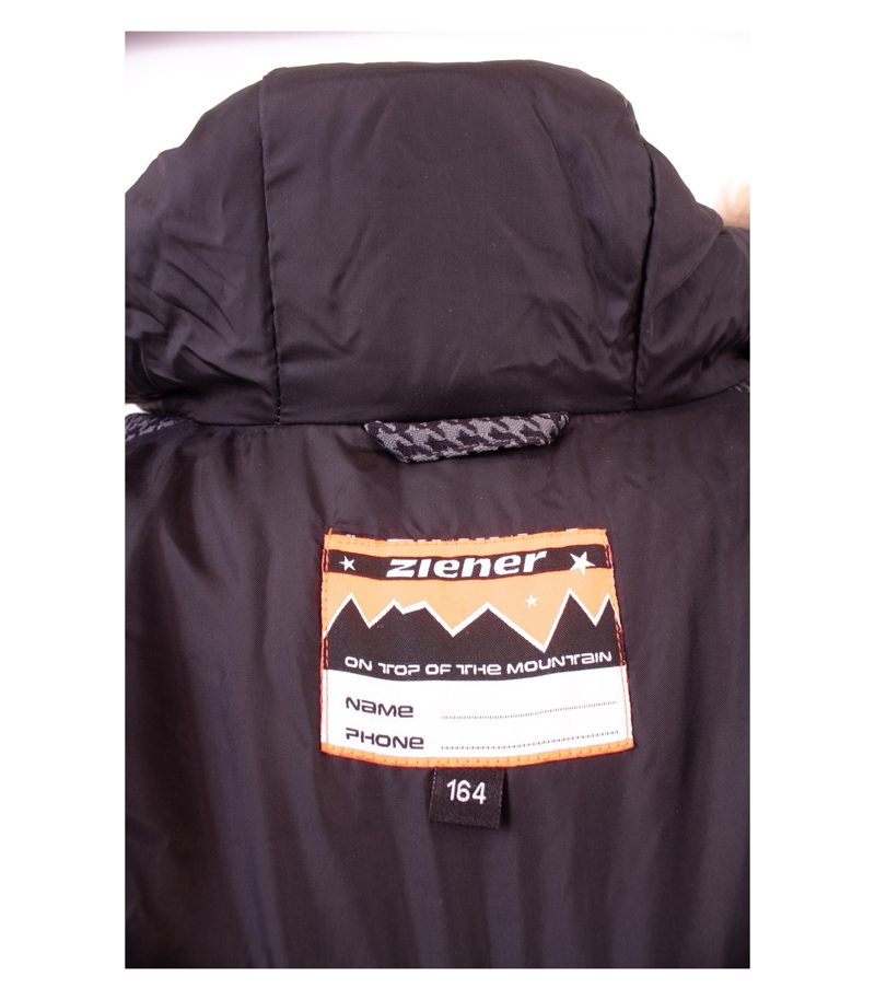 Ziener Skijacke Jungen Muster Details Kapuze Gr. 164 Grau Orange – Foto 10