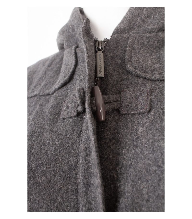 Marc Damen O’Polo Mantel Dufflecoat Wollmantel Kapuze Gr. DE 38 Grau – Foto 6