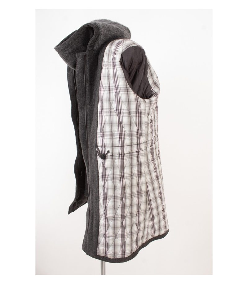 Marc Damen O’Polo Mantel Dufflecoat Wollmantel Kapuze Gr. DE 38 Grau – Foto 8