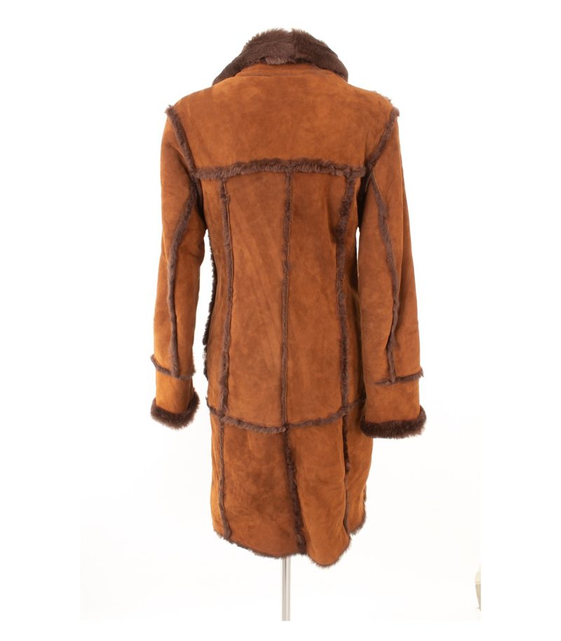 Shearling Lammfellmantel Gr.IT46 DE 40 Echt Lammfell Lavorazione Artigiana braun – Foto 4