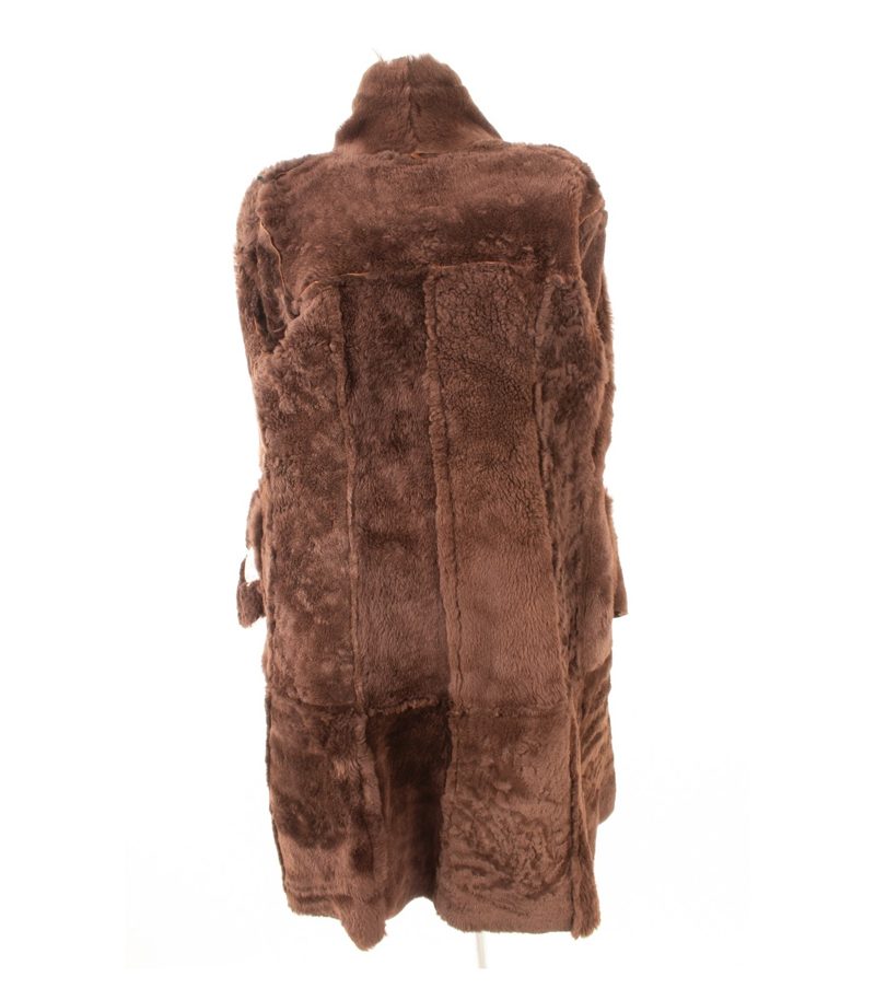Shearling Lammfellmantel Gr.IT46 DE 40 Echt Lammfell Lavorazione Artigiana braun – Foto 6