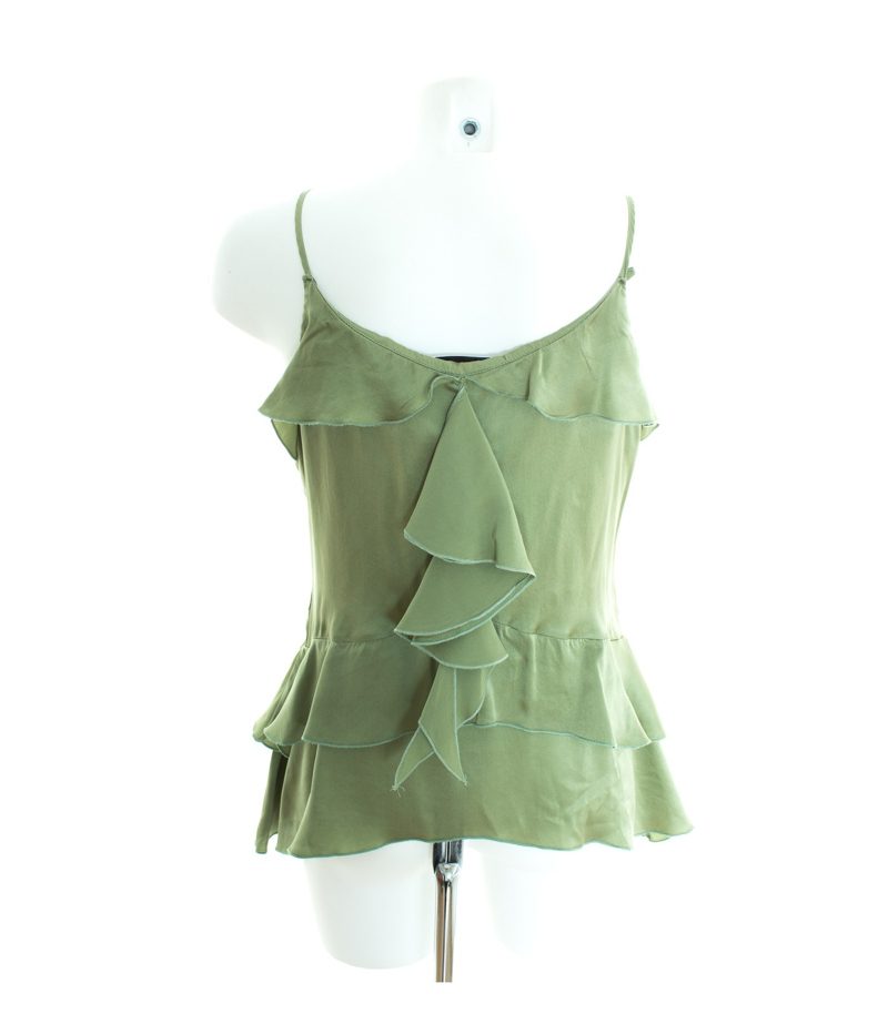 TRU TRUSSARDI Damen Top Gr. M Grün Seide – Foto 3