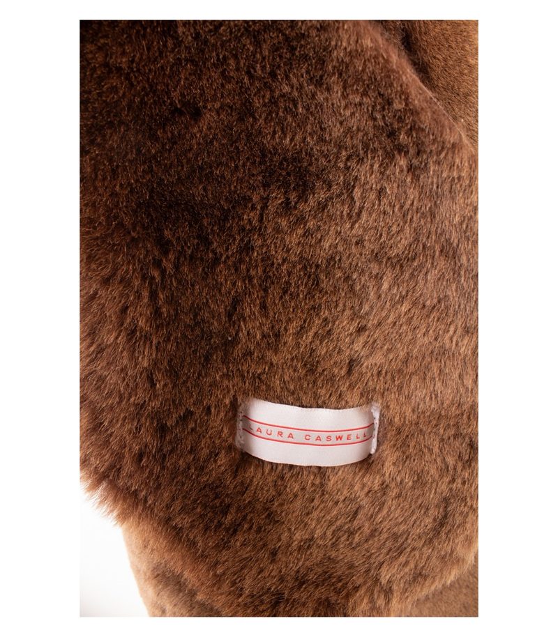 LAURA CASWELL Damen Mantel Lammnappa 40 Winterjacke Kapuze Braun Lammfell – Foto 9