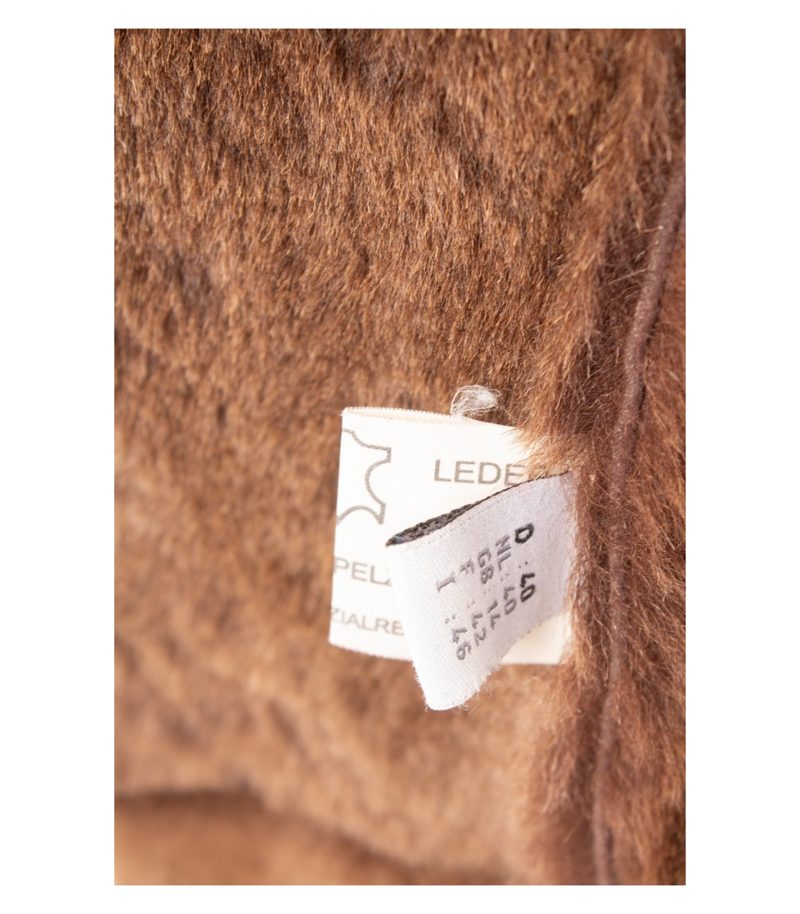 LAURA CASWELL Damen Mantel Lammnappa 40 Winterjacke Kapuze Braun Lammfell – Foto 10