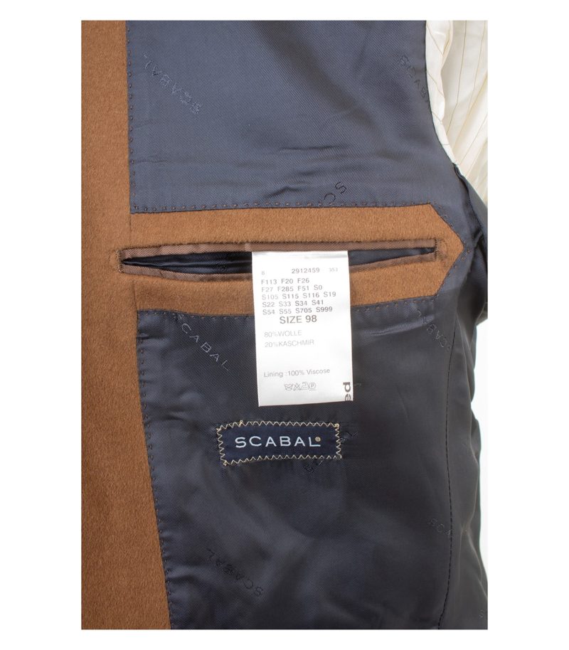 Scabal Herren Sakko Jackett Sakko Gr. 98 Camel Wolle Kaschmir Cashmere – Foto 9