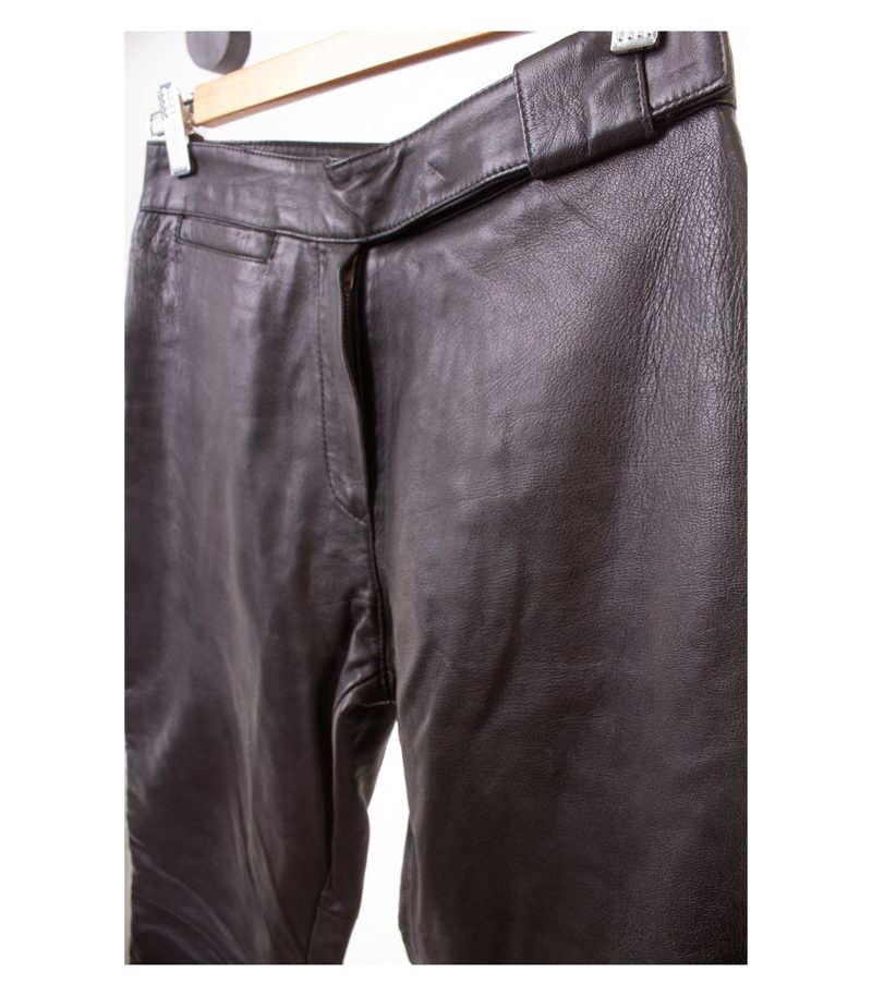 Gipsy Damen Lederhose Gefüttert Bootcut Gr. S Schwarz Echtleder – Foto 3