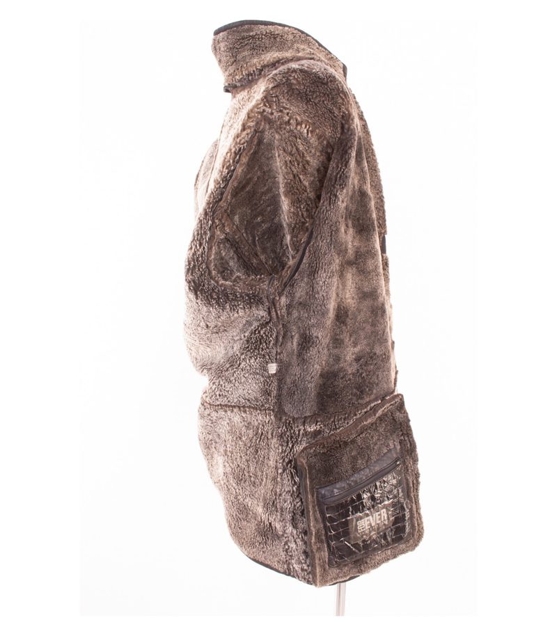 For Ever Herren Lammfellmantel Shearling Mantel. Gr. 48 Schwarzbraun Echtleder – Foto 8