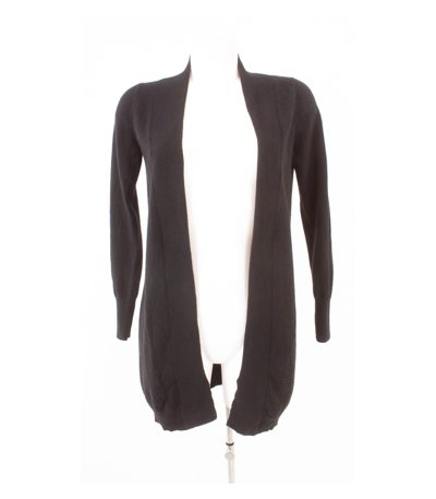 Hallhuber Damen Cardigan XS 100% Longjacke Schwarz Kaschmir Cashmere