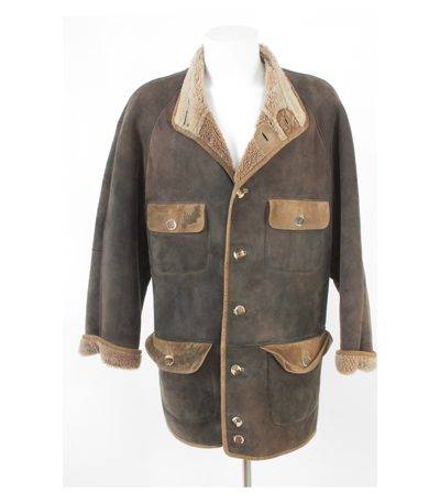 Meindl Herren Lammfelljacke Trachtenjacke Vintage Gr. 50 Braun Echtleder