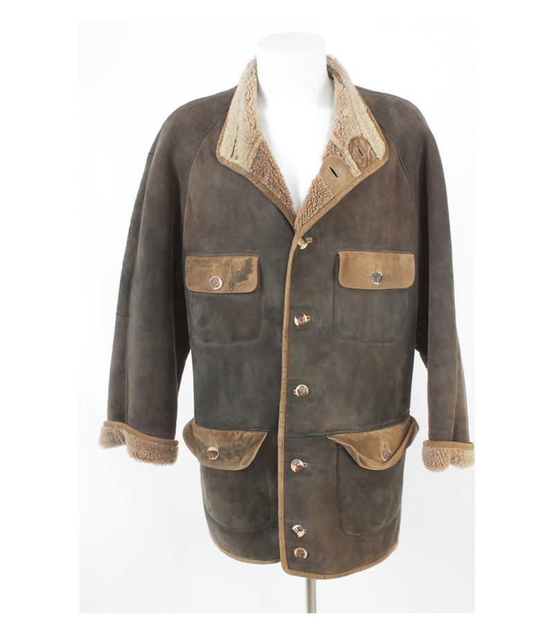 Meindl Herren Lammfelljacke Trachtenjacke Vintage Gr. 50 Braun Echtleder – Foto 1
