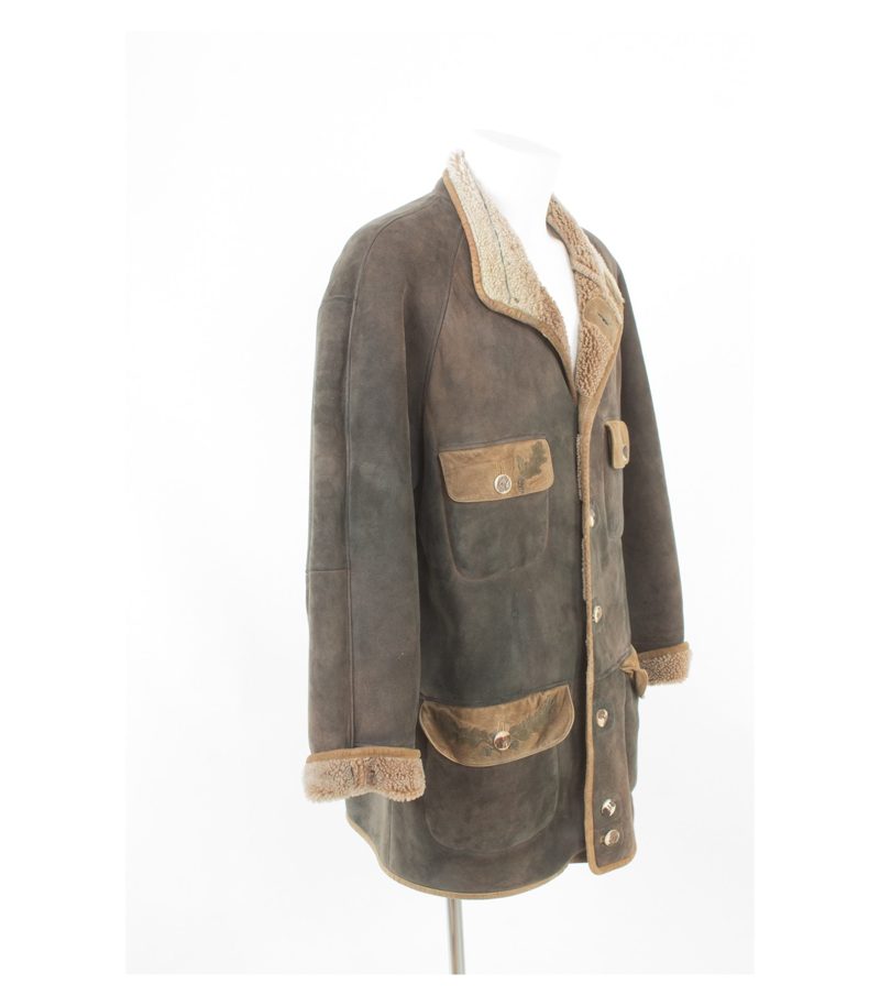 Meindl Herren Lammfelljacke Trachtenjacke Vintage Gr. 50 Braun Echtleder – Foto 2