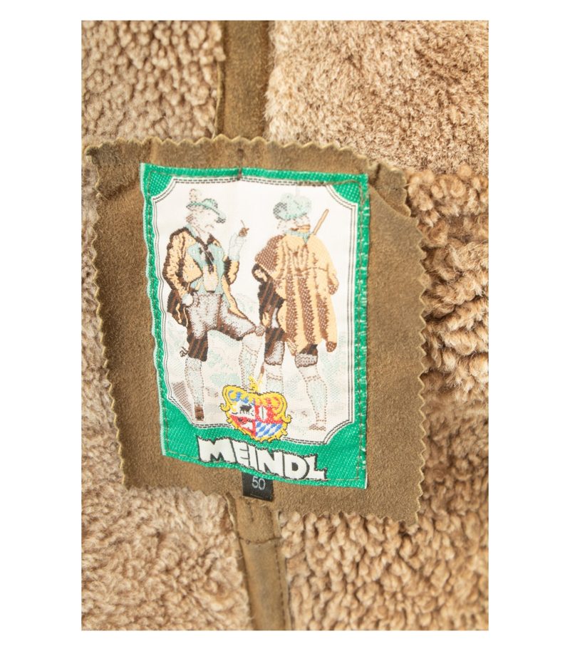 Meindl Herren Lammfelljacke Trachtenjacke Vintage Gr. 50 Braun Echtleder – Foto 9