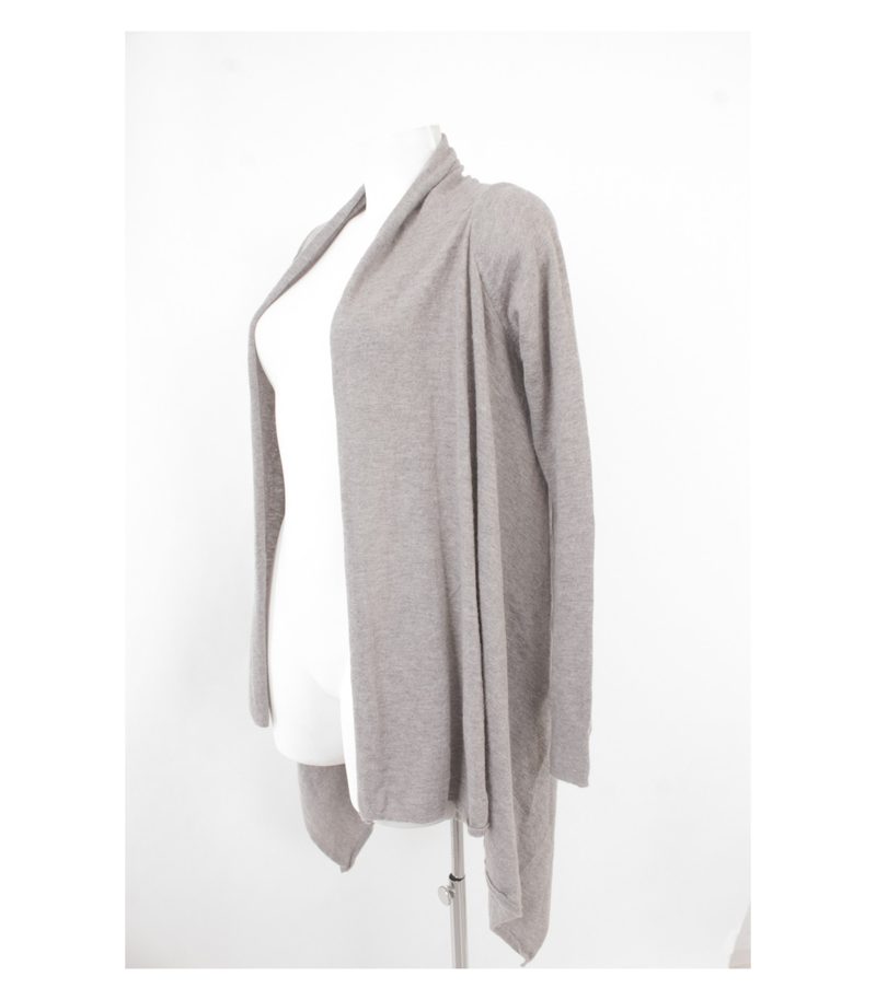 BOSS HUGO BOSS Damen Cardigan Wasserfall Open Front Gr. XS Grau Alpaka Wolle – Foto 3