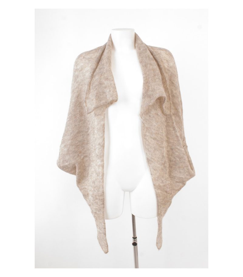STUDIO ART Damen Cardigan Strickjacke Gr.S Extra Fein Merinowolle Beige Wolle – Foto 1